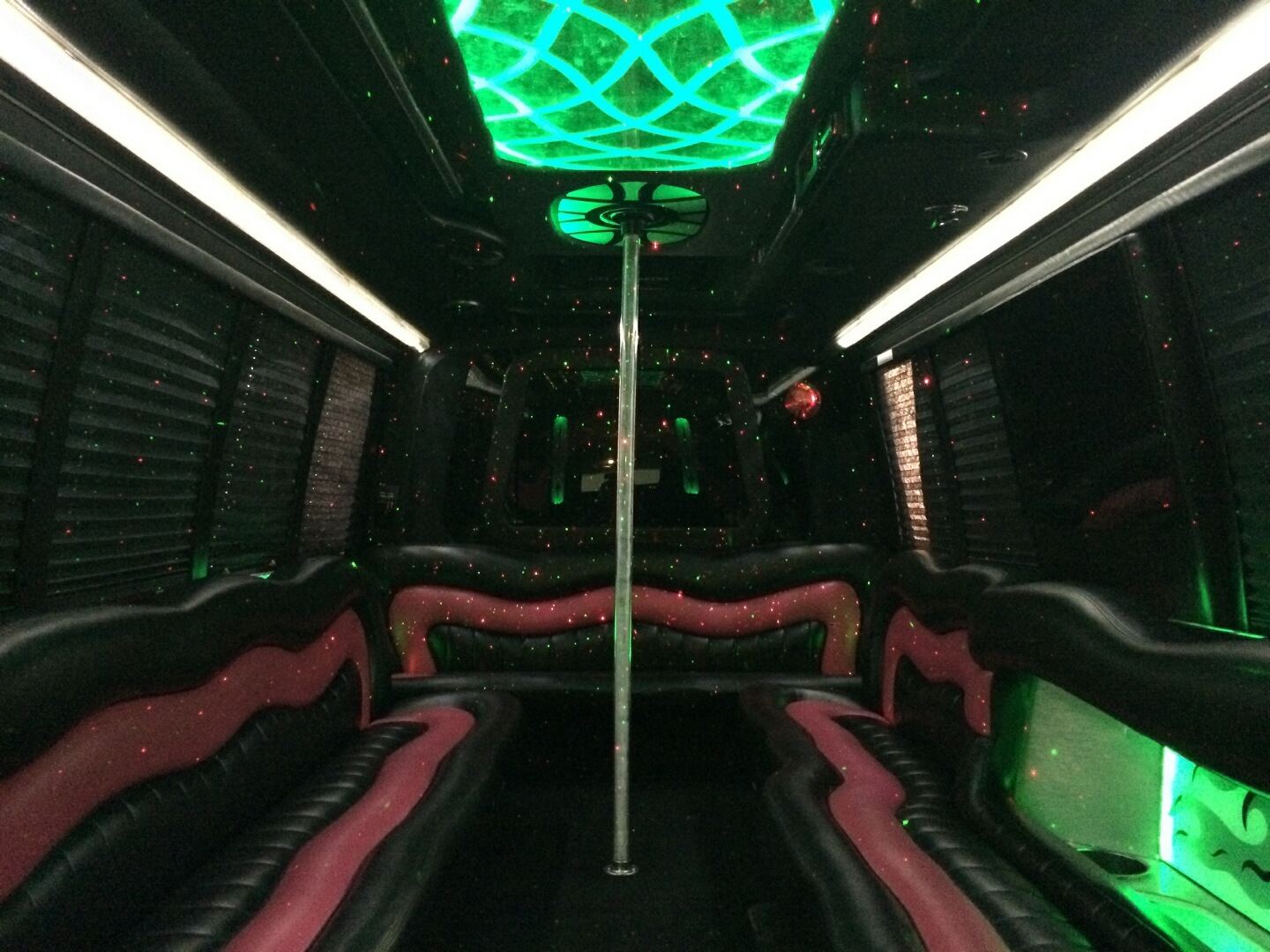 US Bargain Limo Deluxe seats in Party Bus 24 Pax