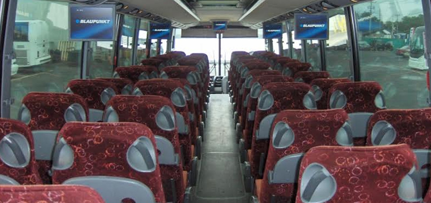 Interior of 56 Passengers Coach Bus